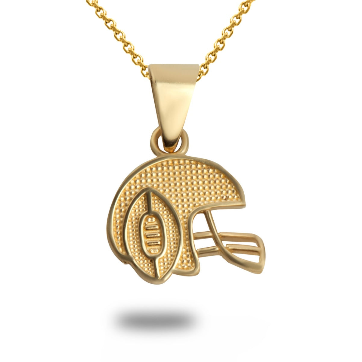 Gold Football Helmet Sports Pendant Necklace