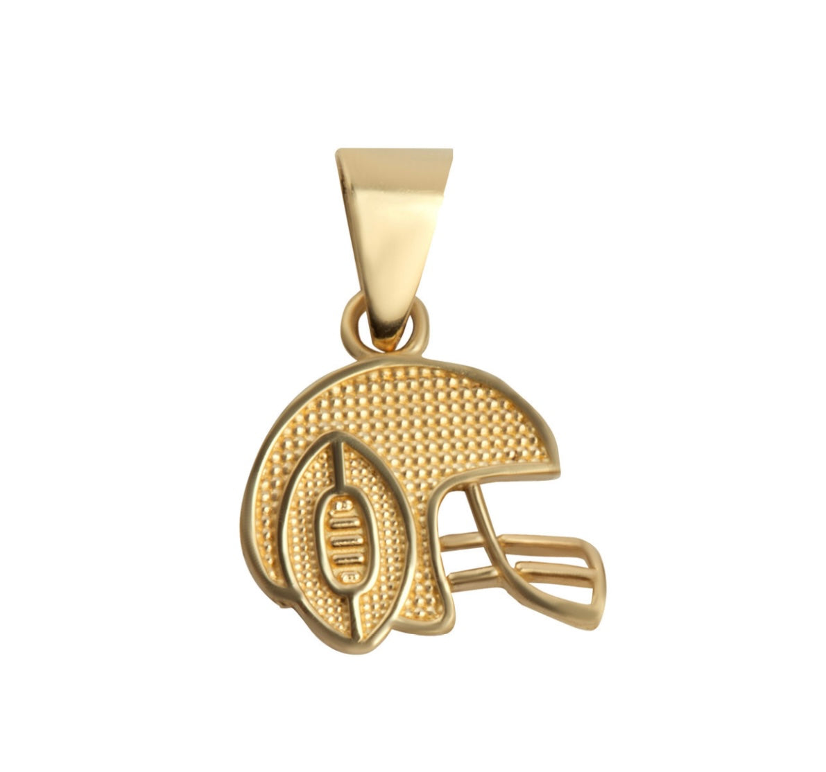 Gold Football Helmet Sports Pendant Necklace