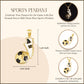 Gold Enamel Soccer Ball Cleats Shoe Sports Pendant Necklace