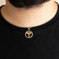 Solid Gold Medical Caduceus Staff Diamond Halo Pendant Necklace