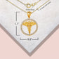 Solid Gold Medical Caduceus Staff Diamond Halo Pendant Necklace