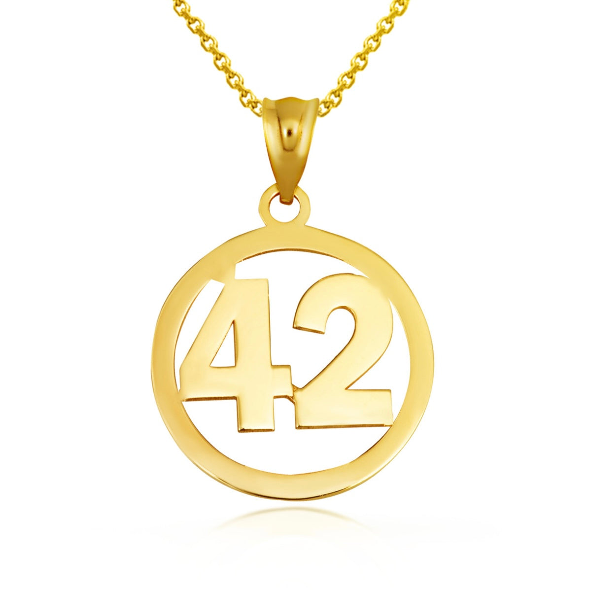 Gold Personalized Jersey Number Sports Circle Pendant Necklace