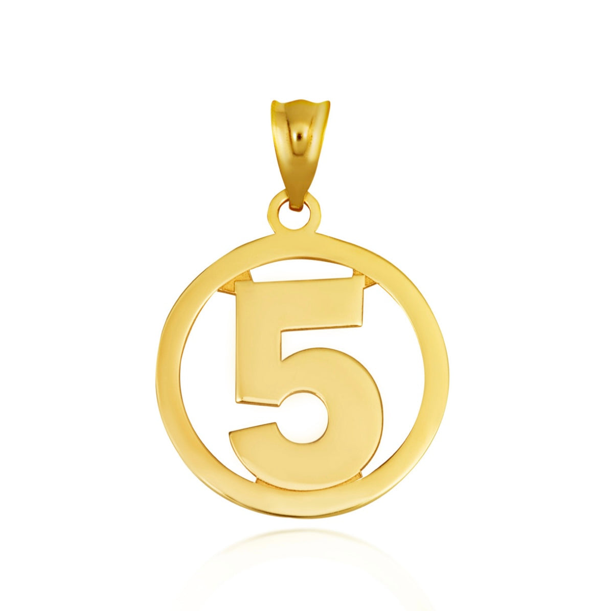 Gold Personalized Jersey Number Sports Circle Pendant Necklace