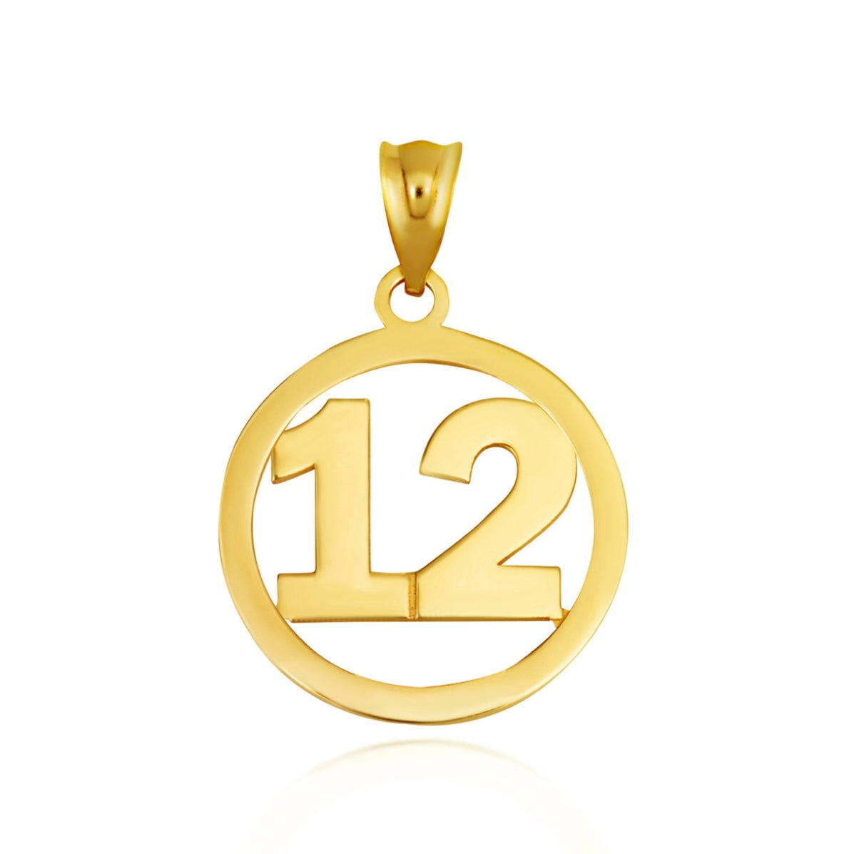 Gold Personalized Jersey Number Sports Circle Pendant Necklace