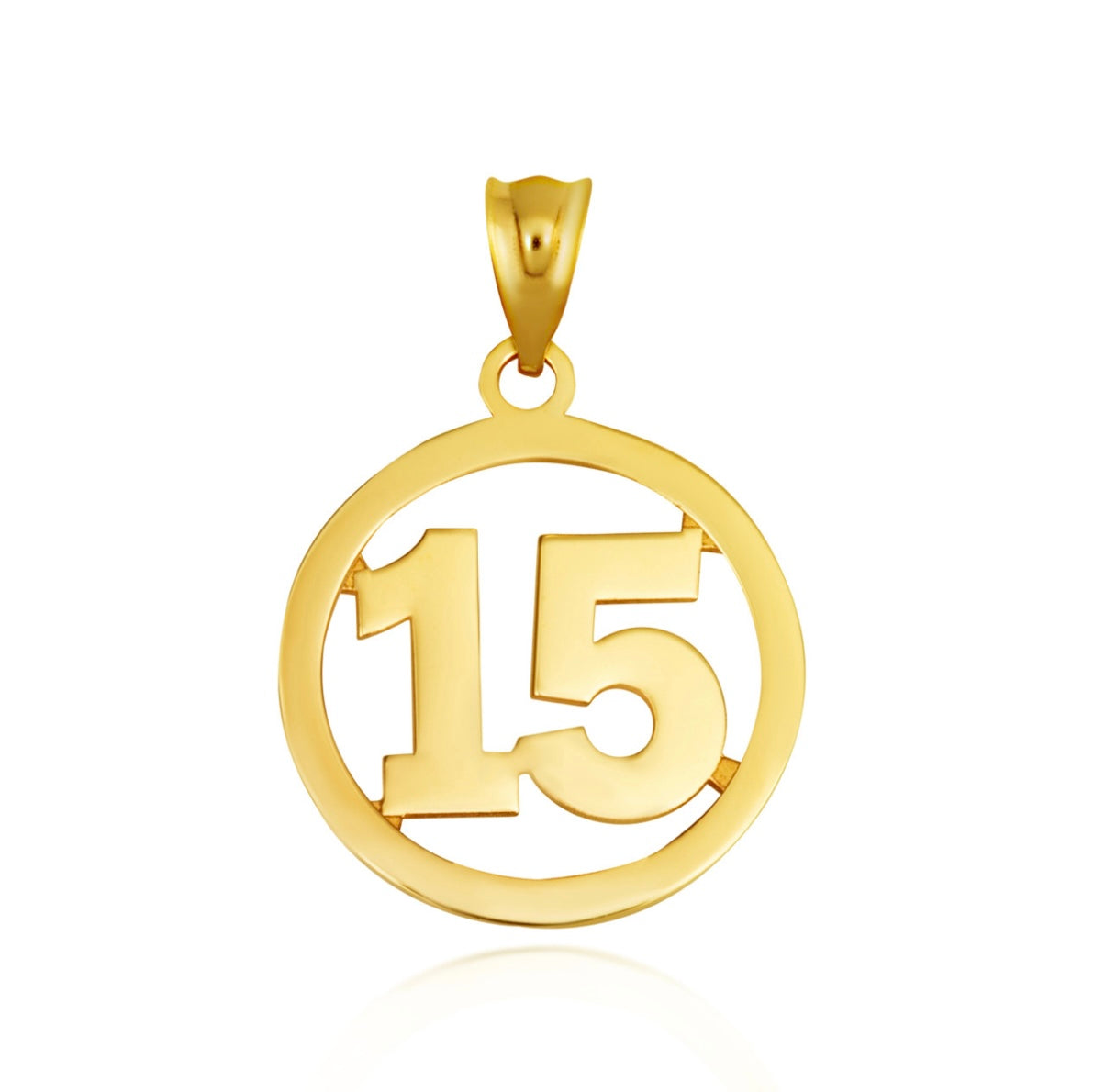Gold Personalized Jersey Number Sports Circle Pendant Necklace