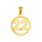 Gold Personalized Jersey Number Sports Circle Pendant Necklace