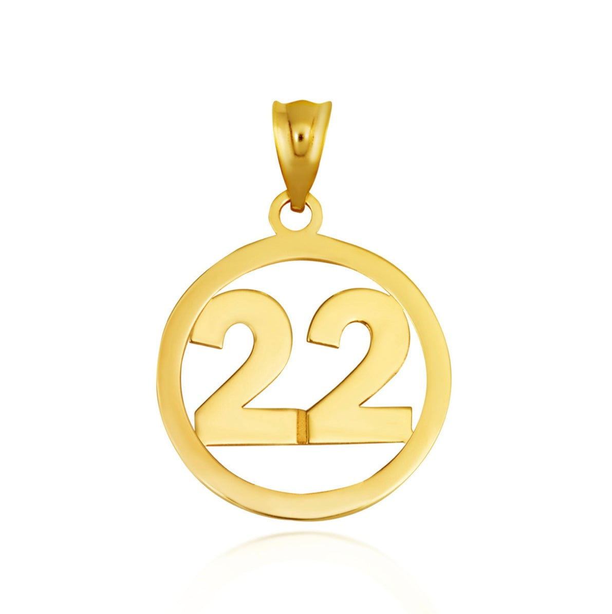 Gold Personalized Jersey Number Sports Circle Pendant Necklace