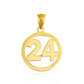 Gold Personalized Jersey Number Sports Circle Pendant Necklace