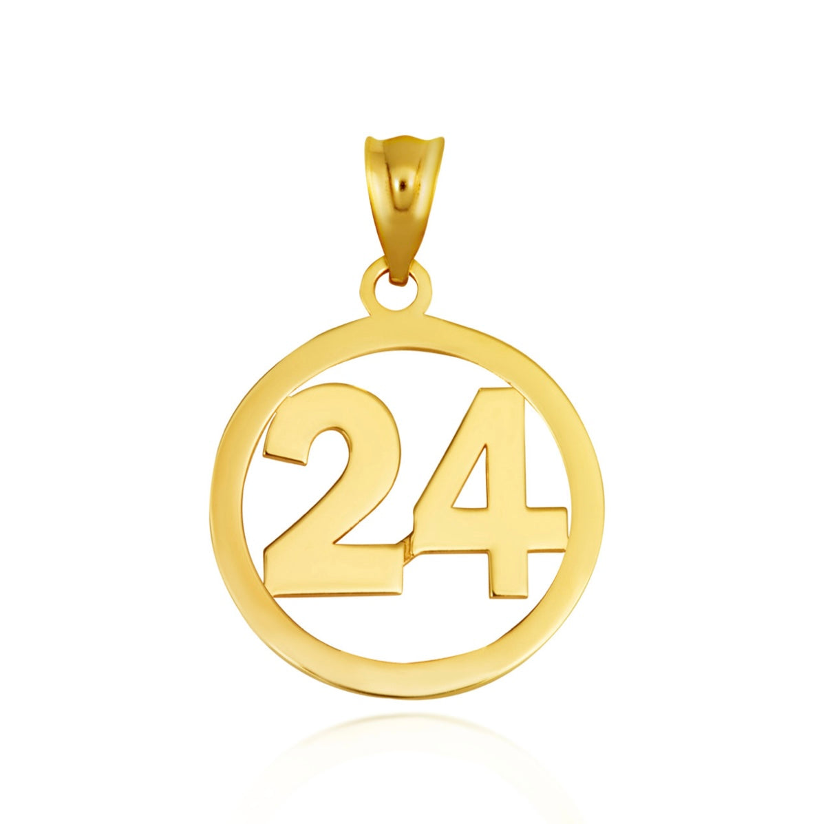 Gold Personalized Jersey Number Sports Circle Pendant Necklace