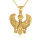 Gold Egyptian Eye Of Horus Falcon Ankh Pendant Necklace