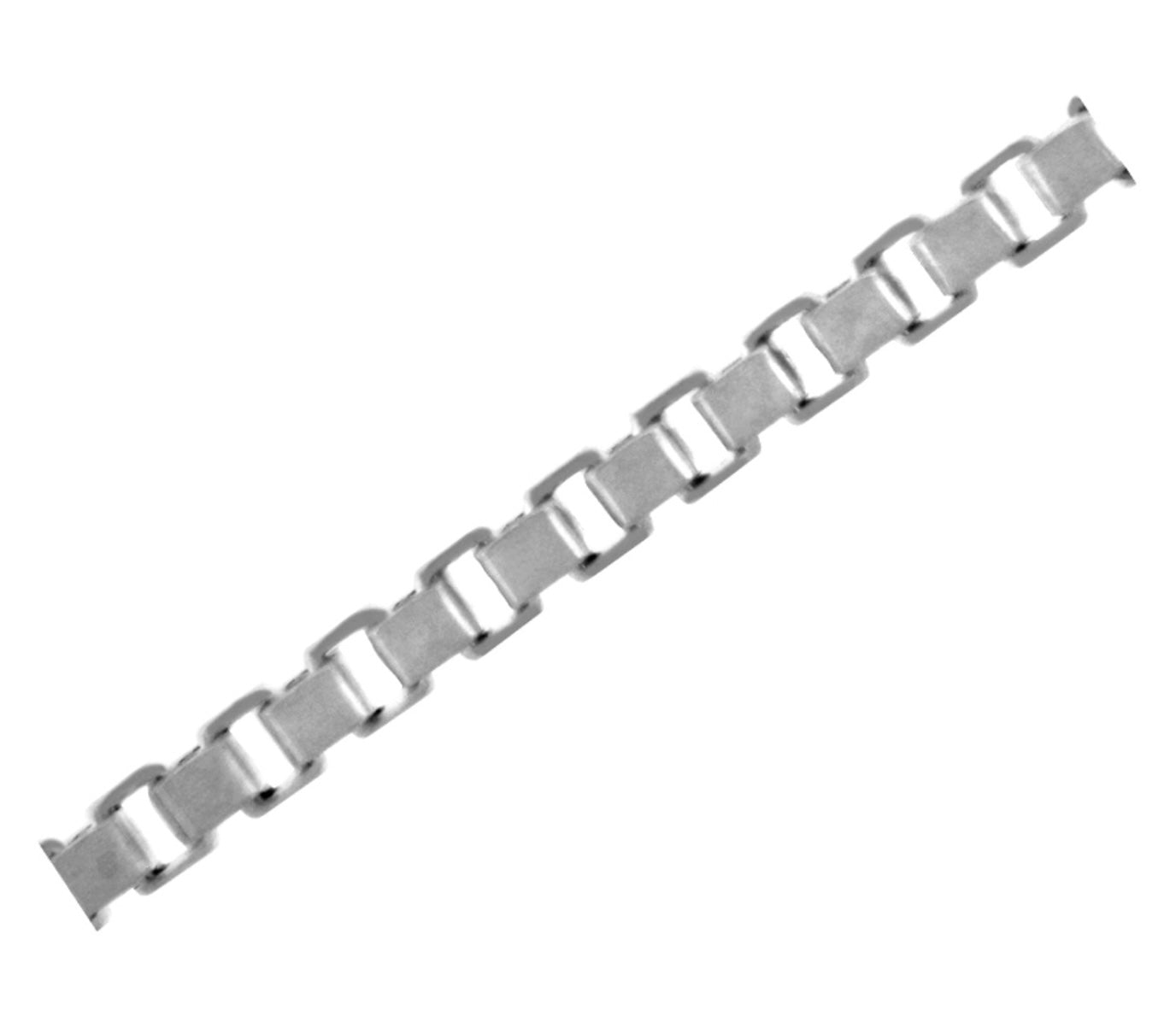 White Gold Men's Box Chain Link Necklace 0.82mm