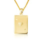 14K Yellow Gold Ace Of Hearts Playing Cards Pendant Necklace