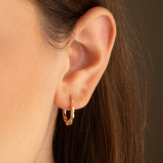 14k Yellow-Gold Polished Twist Hoop Earrings