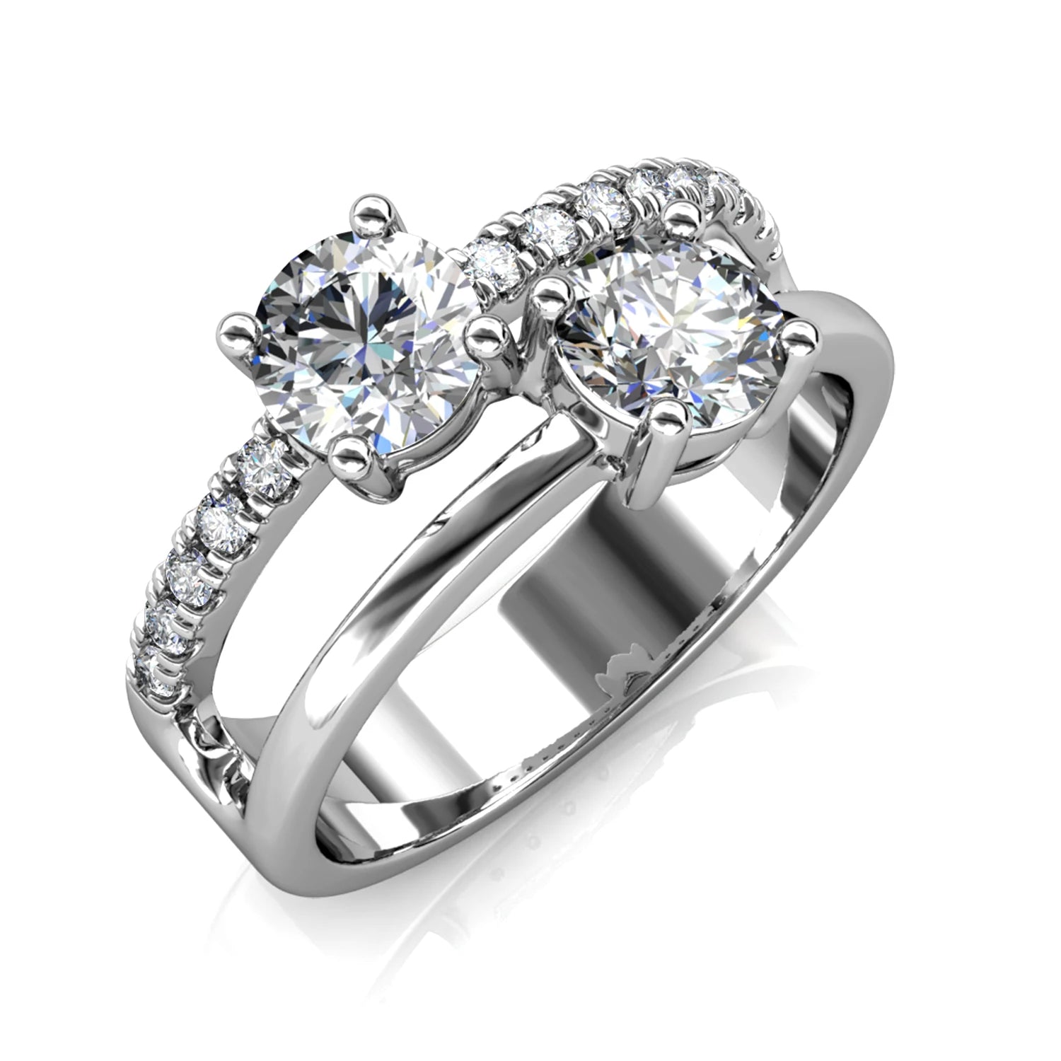 K10 アライ ダブル ストーン リング / 10K Awry Double Stone Ring | アモンズ – amondz